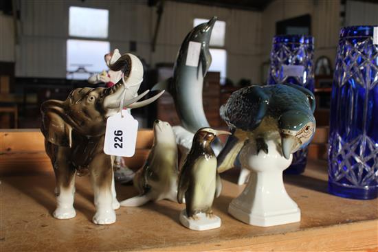 7 Royal Dux animal figures